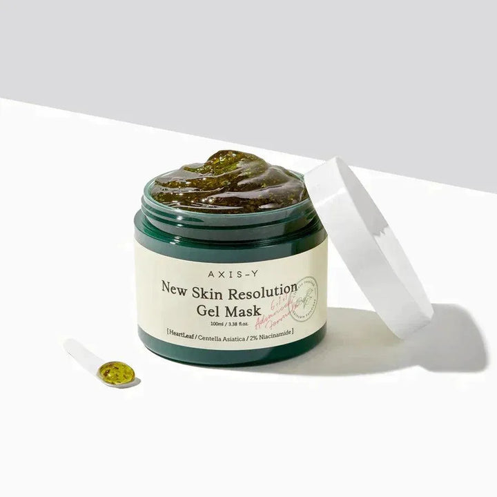 AXIS-Y New Skin Resolution Gel Mask jar, Korean skincare product at Me Time Groningen