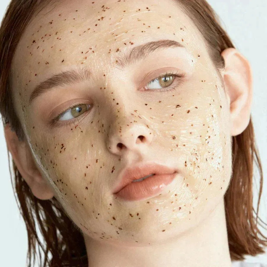 Model wearing AXIS-Y New Skin Resolution Gel Mask, showcasing Korean skincare at Me Time Groningen