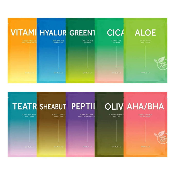 Barulab The Clean Vegan Mask variety pack Korean skincare sheet masks at Me Time Groningen