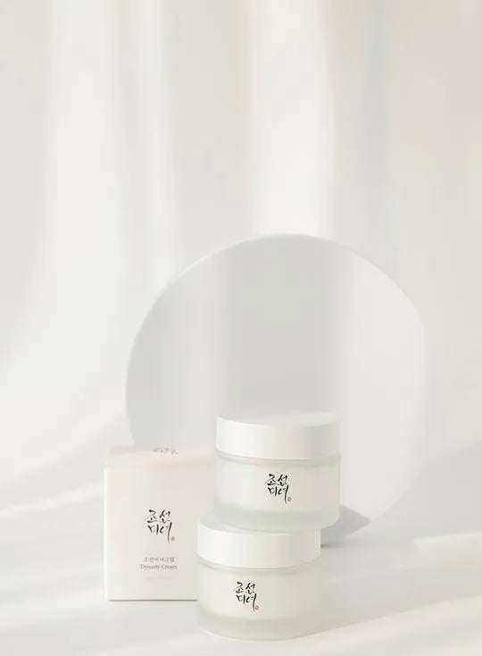 Beauty of Joseon Dynasty Cream jars and packaging in minimal white setting, Korean skincare Nederland