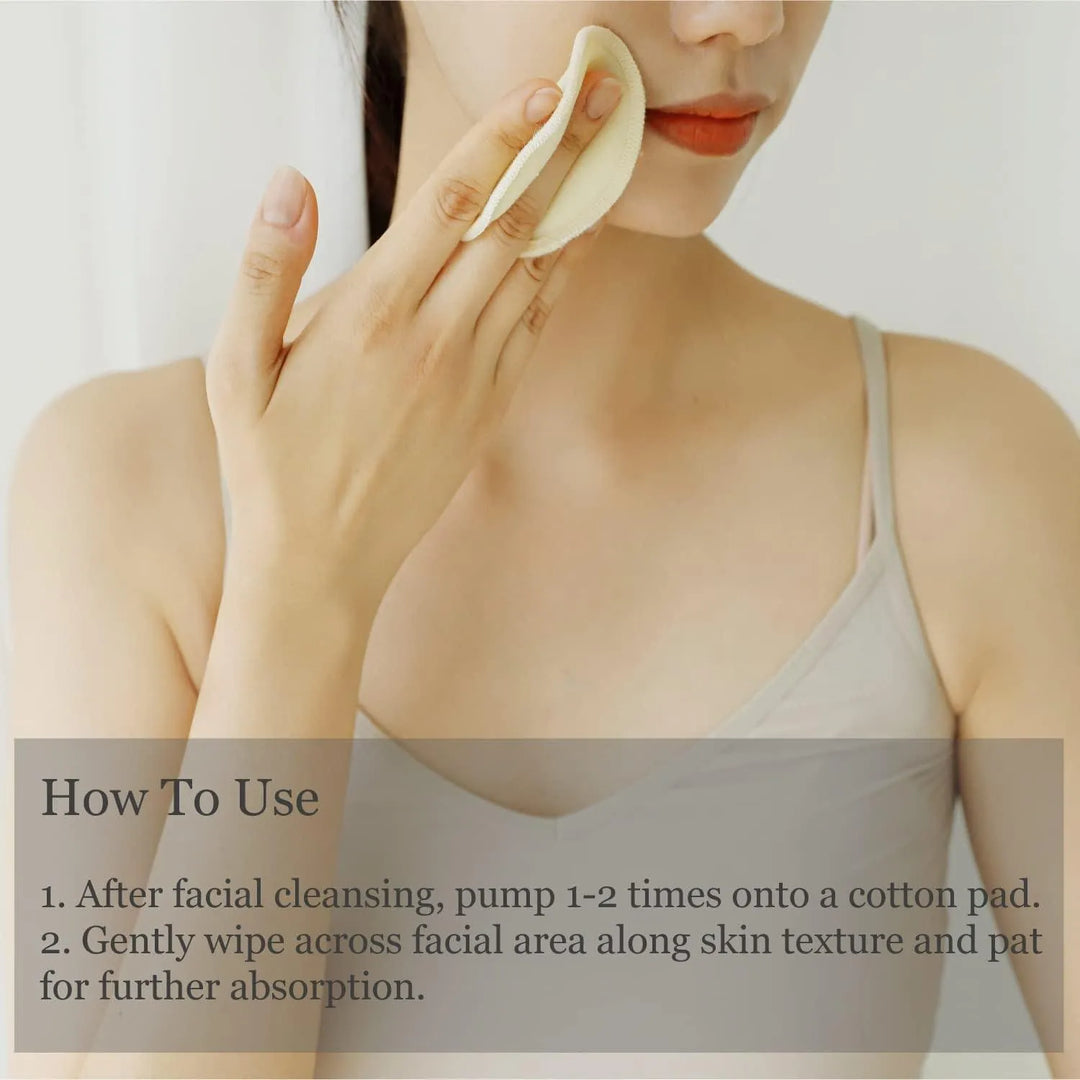 Woman applying Korean skincare toner with cotton pad, Beauty of Joseon, Me Time Groningen