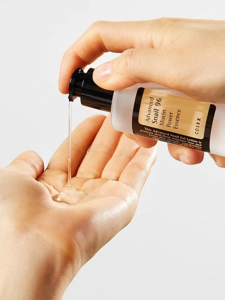 Applying COSRX Advanced Snail 96 Mucin Power Essence Korean skincare from Me Time Groningen