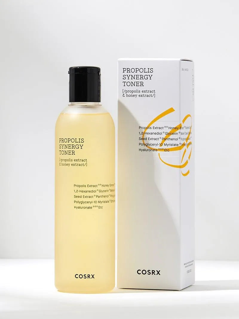 COSRX Propolis Synergy Toner bottle and box, Korean skincare product at Me Time Groningen