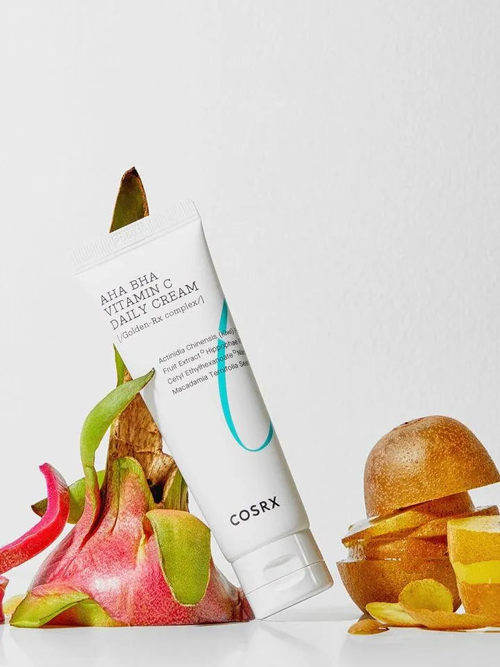 COSRX AHA BHA Vitamin C Daily Cream tube with dragon fruit and citrus, Korean skincare Nederland
