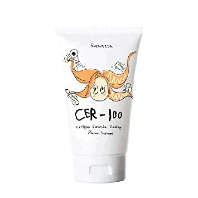 Elizavecca CER-100 Collagen Ceramide hair treatment tube with cartoon design, Korean skincare product at Me Time Groningen.