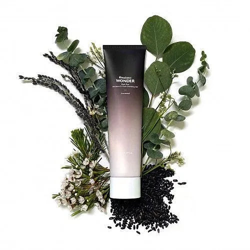 Haruharu Wonder Black Rice Soft Peeling Gel with natural herbs and black rice, Korean skincare.