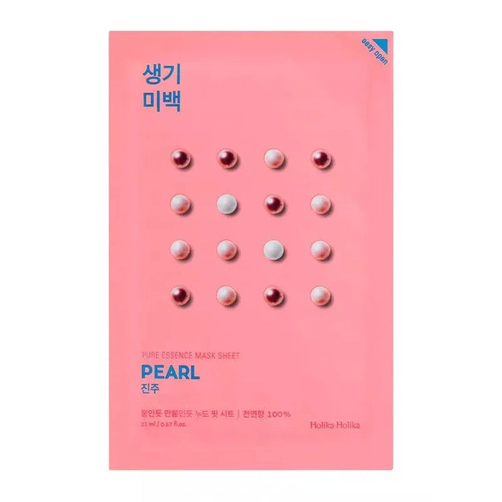 Holika Holika Pure Essence Pearl sheet mask pink packaging, Korean skincare Me Time Groningen