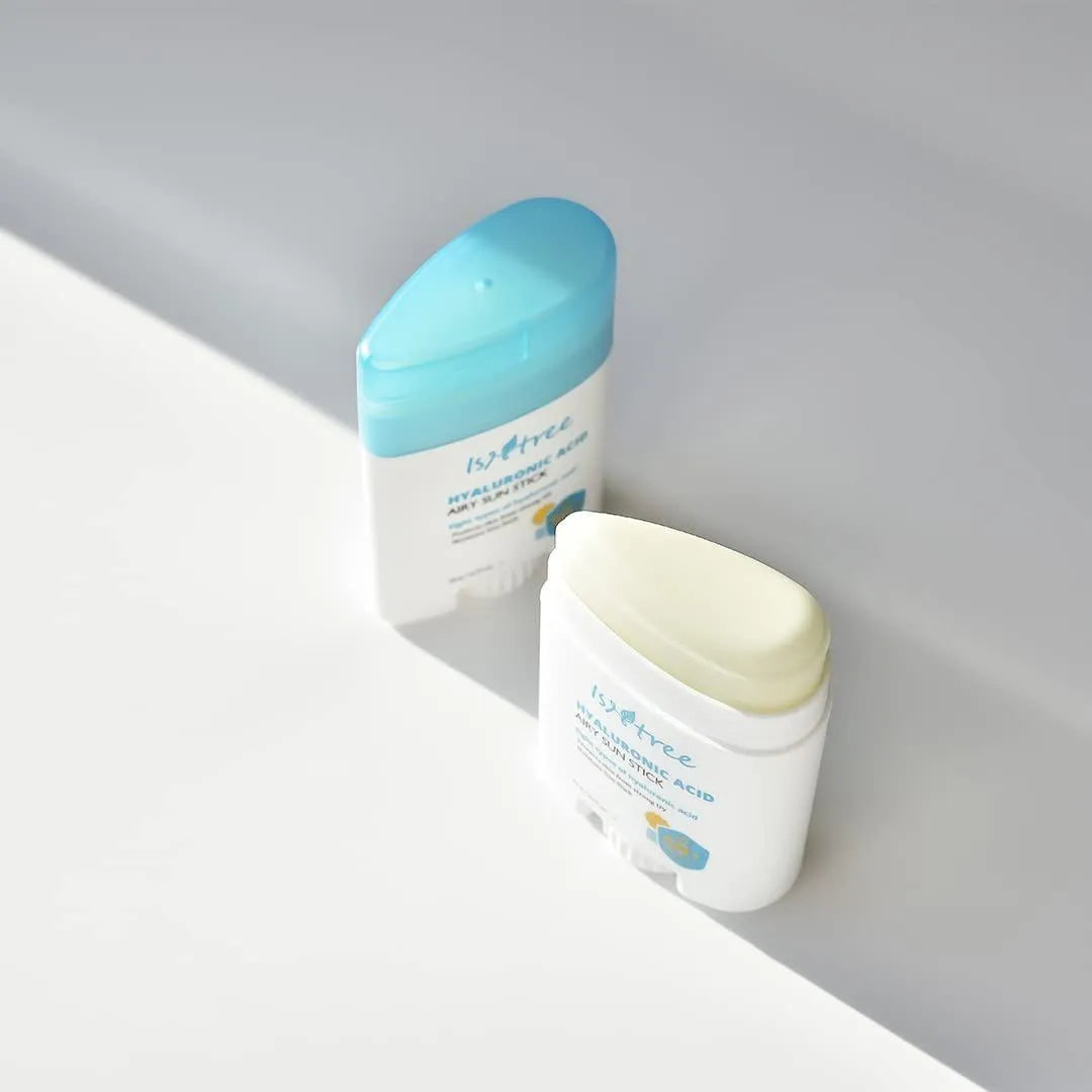 Isntree Hyaluronic Acid Airy Sun Stick Korean skincare product on white surface