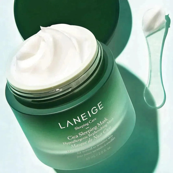 Laneige Cica Sleeping Mask jar with cream and applicator, Korean skincare at Me Time Groningen