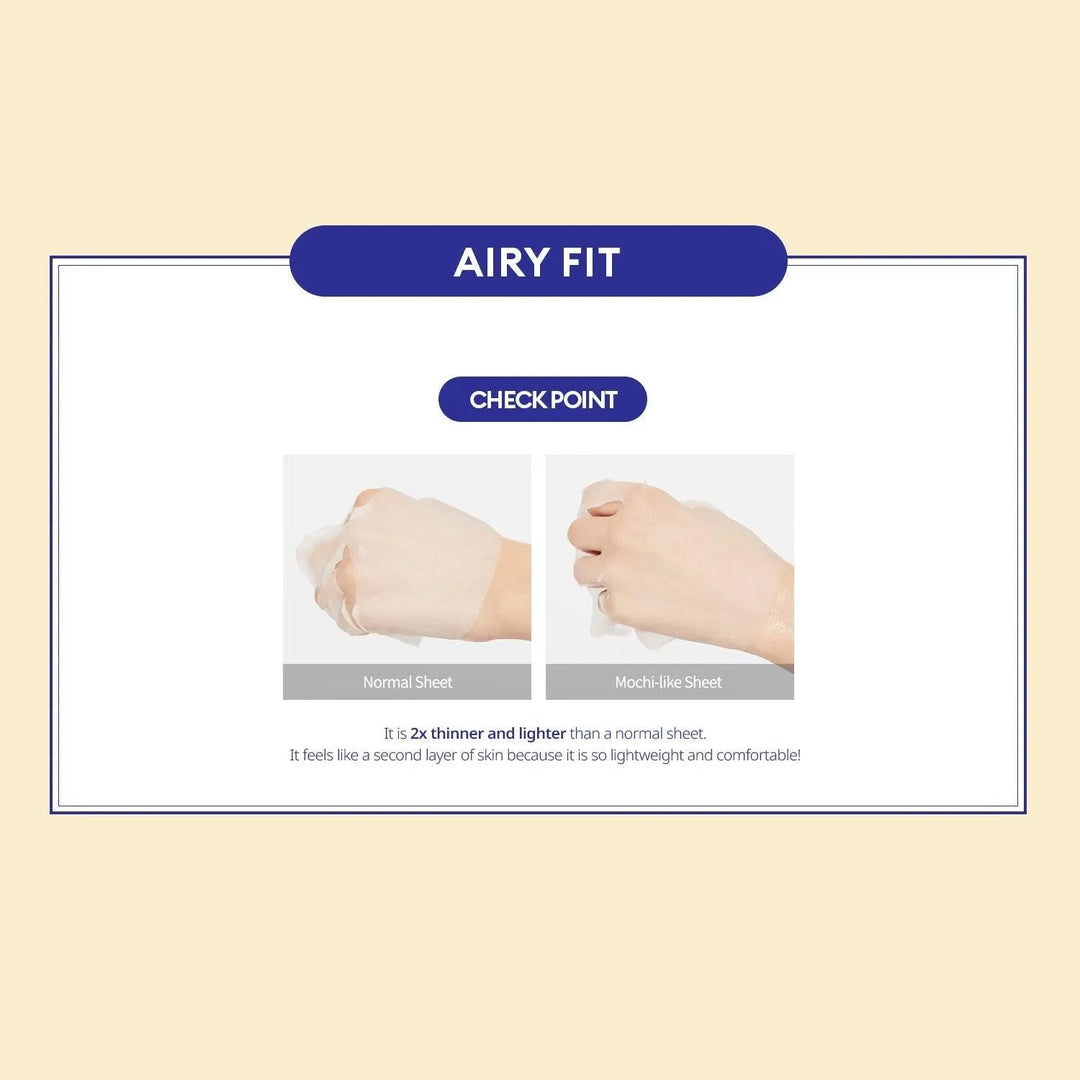 Comparison of normal sheet and mochi-like Missha Airy Fit Korean sheet mask on hands