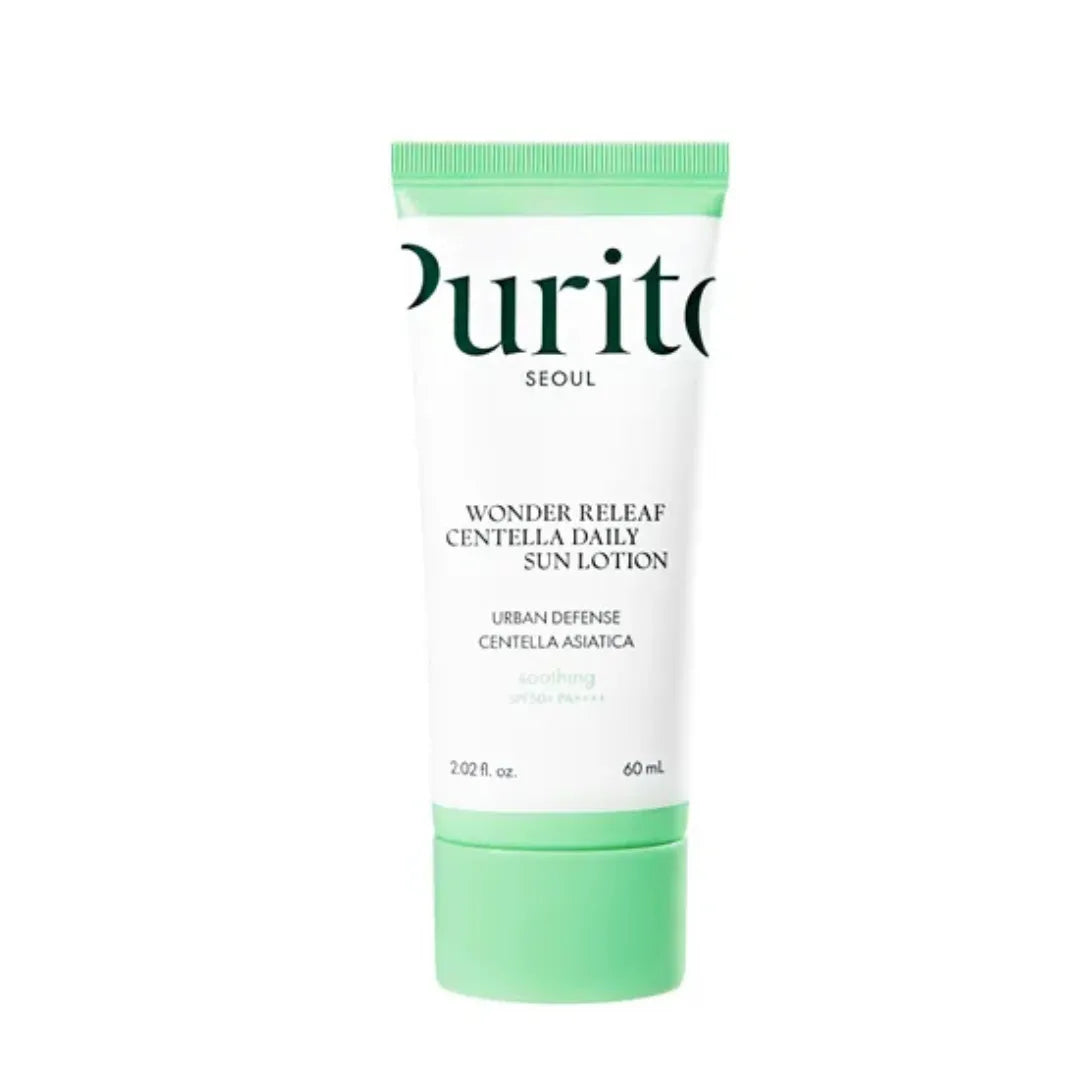 Purito Wonder Releaf Centella Daily Sun Lotion Korean skincare product, Me Time Groningen