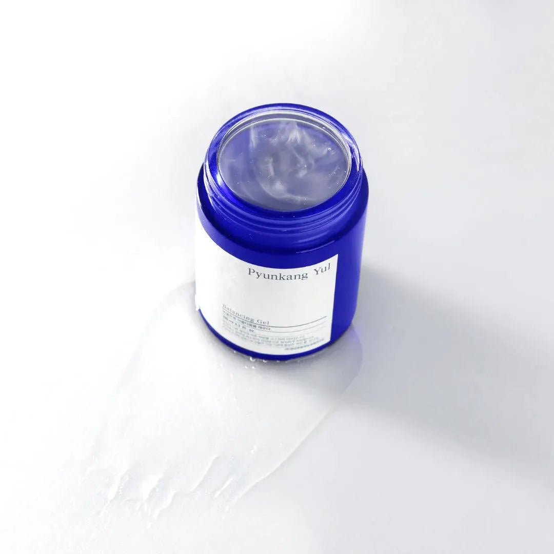 Pyunkang Yul Balancing Gel in blue jar, Korean skincare product, Me Time Groningen