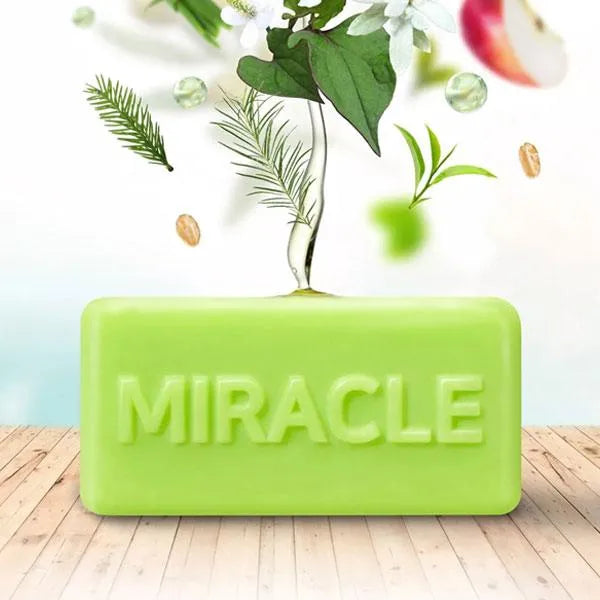 Some By Mi AHA BHA PHA 30 Days Miracle Cleansing Bar with natural extracts on wood, Me Time Groningen Korean skincare