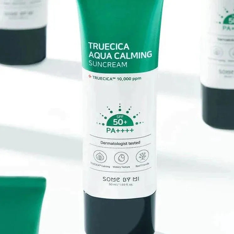 Some By Mi Truecica Aqua Calming Sun Cream SPF 50+ in tube, Korean skincare Me Time Groningen
