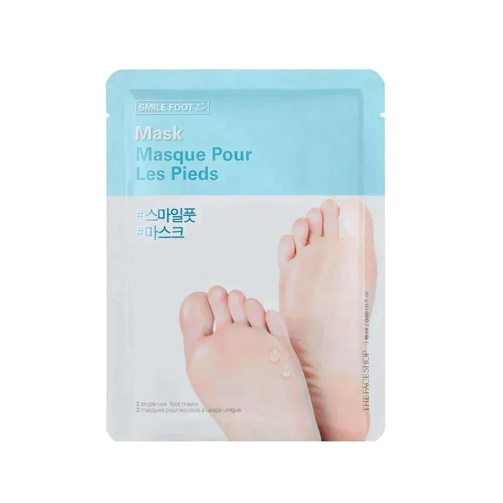 The Face Shop Smile Foot Mask Korean skincare product with feet image on packaging, Me Time Groningen